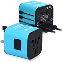 kwmobile Adaptador de Viaje Universal - Enchufe para Europa USA Australia UK - Adaptador para 150 países - Diseño Dont…